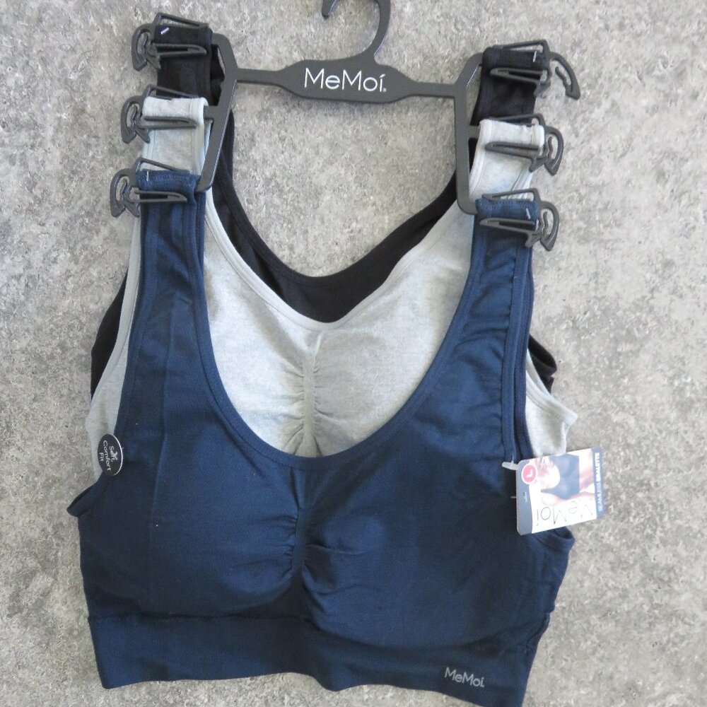 (#111) MeMoi 3-pack Soft Comfort fit Seamless Bralette Size L